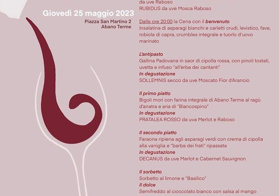 SERATA DI DEGUSTAZIONE | Sulla strada dell’Ombra Giovedì 25 maggio